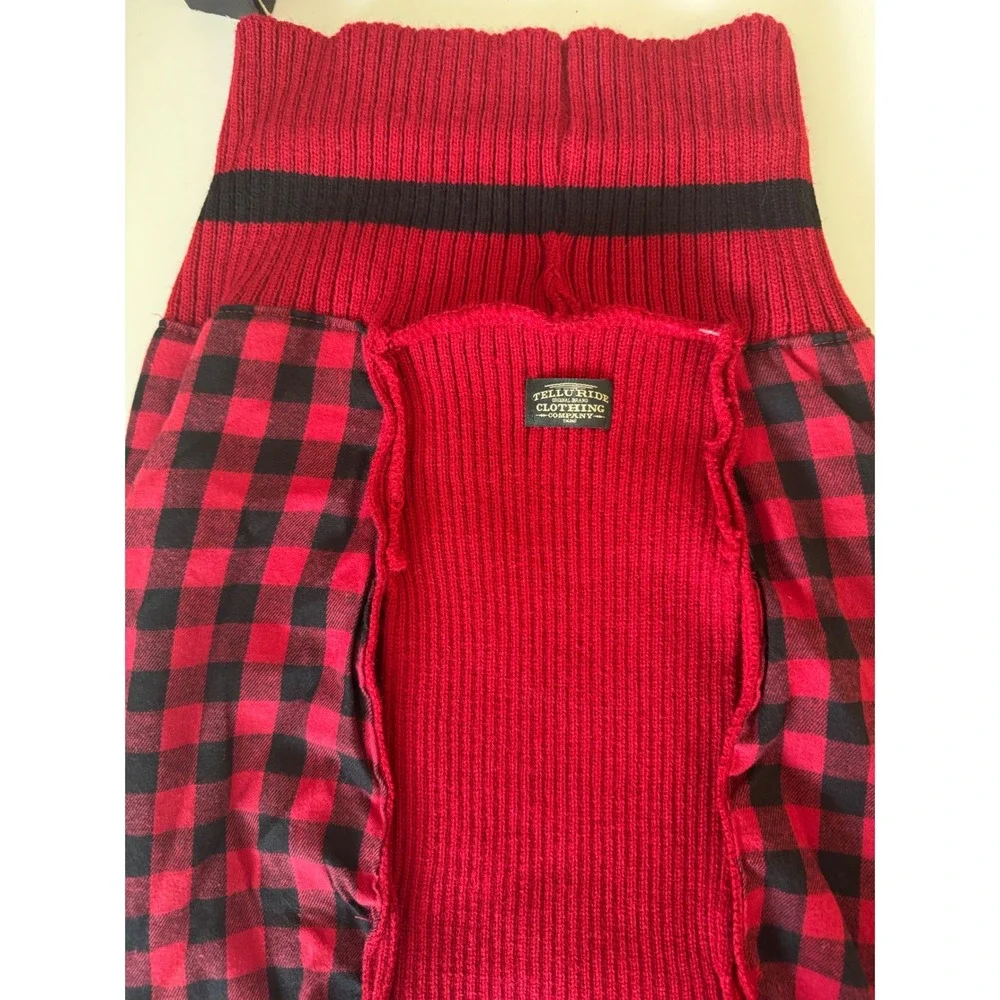 Telluride Clothing Co XXL‎ Dog Sweater Embroidered Reindeer Elk Red Black  NWT